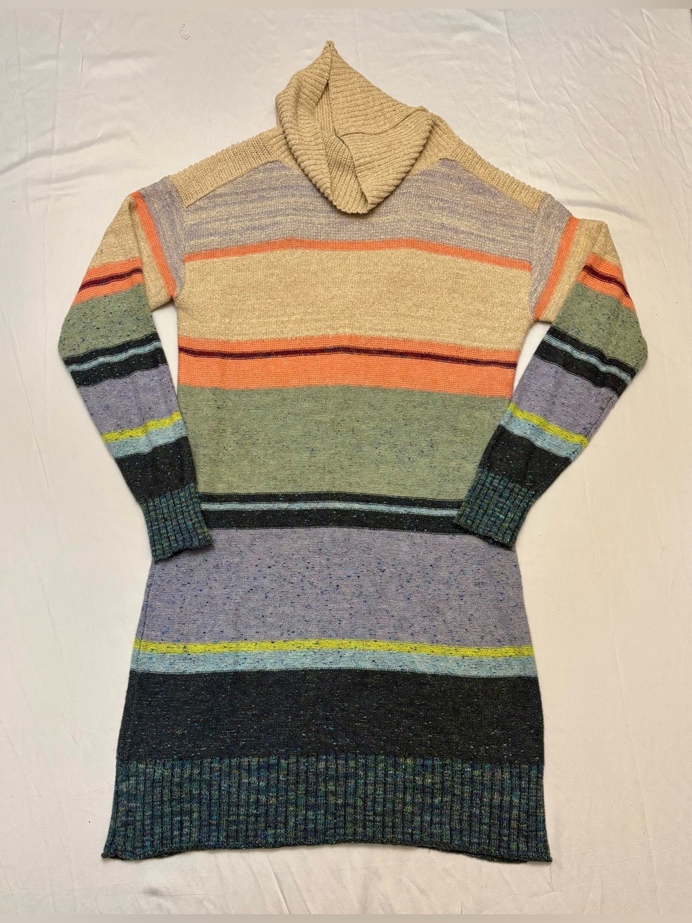 Anthropologie Multicolor Striped Cowl Neck Sweater